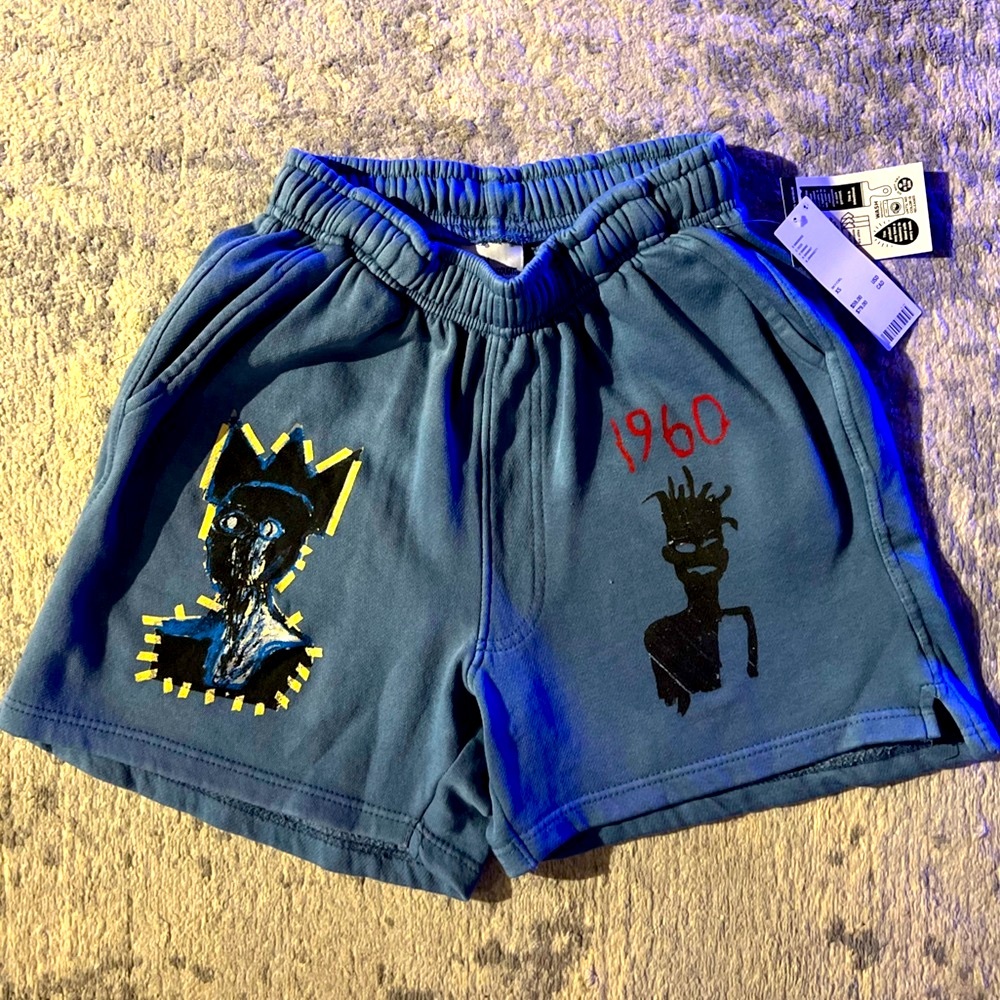 Unisex Jean-Michel Basquiat print sweat shorts size XS (womens Medium)